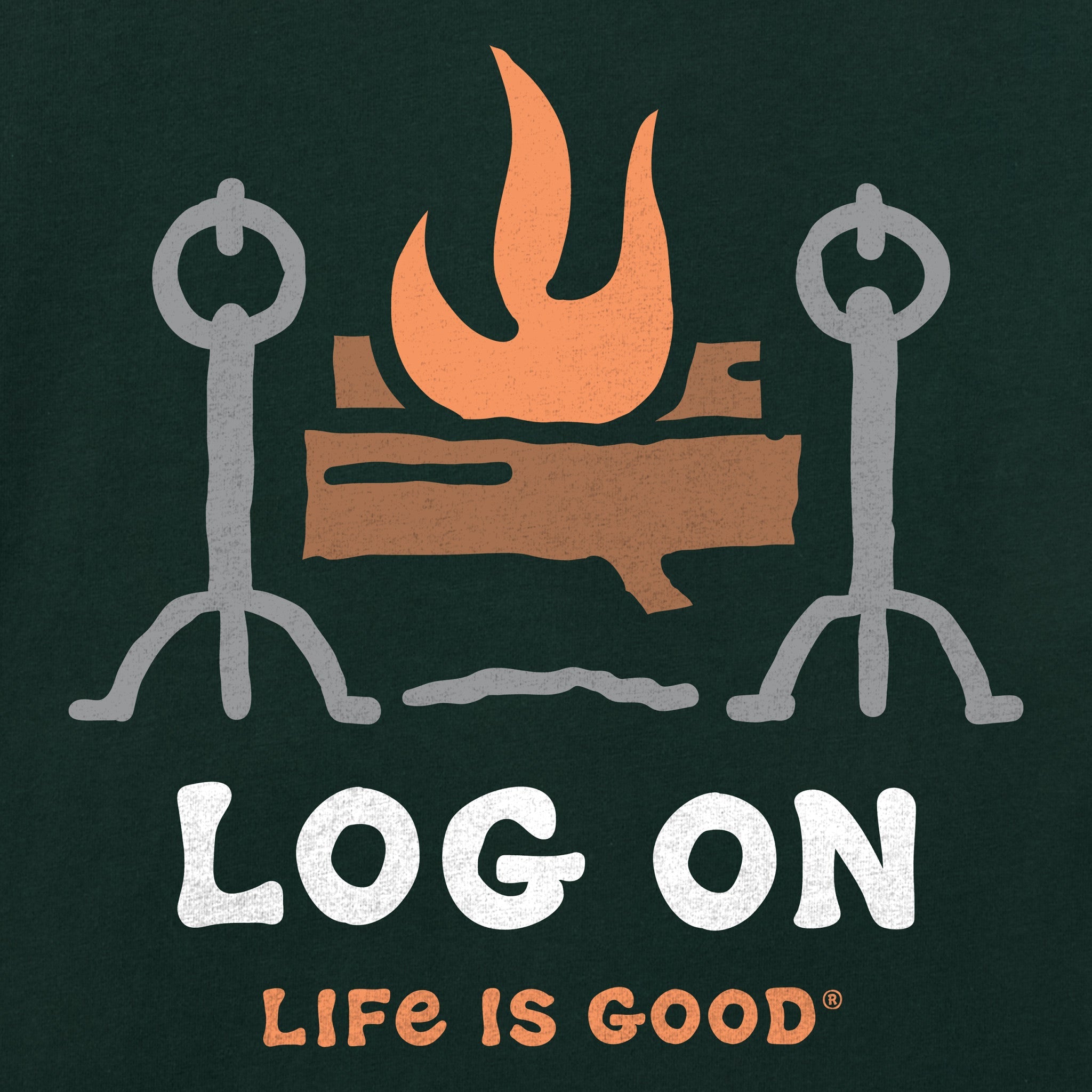 Men's Log On Fireplace Long Sleeve Crusher Tee