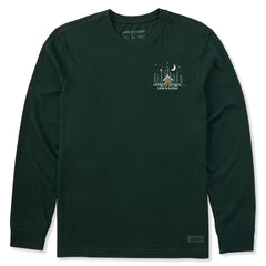 Men's Tiny Snowy Cabin Long Sleeve Crusher Tee