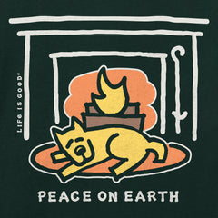 Men's Rocket Fireplace Peace Long Sleeve Crusher Tee