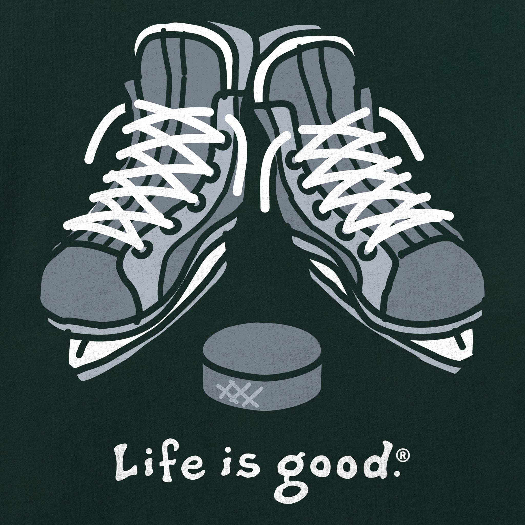 Men's Skates and Puck Long Sleeve Crusher Tee
