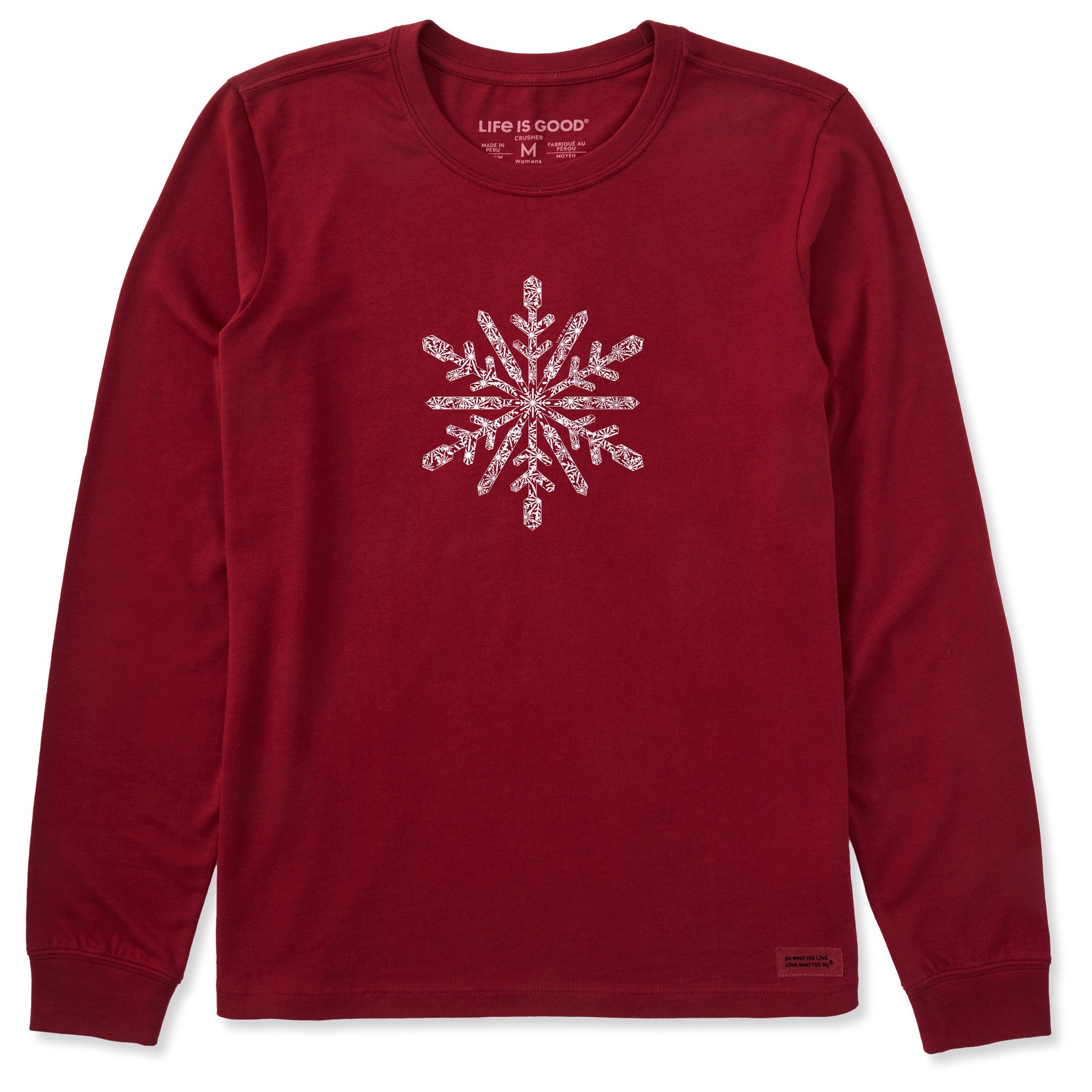 Women's Contrast Snowflake Long Sleeve Crusher Tee