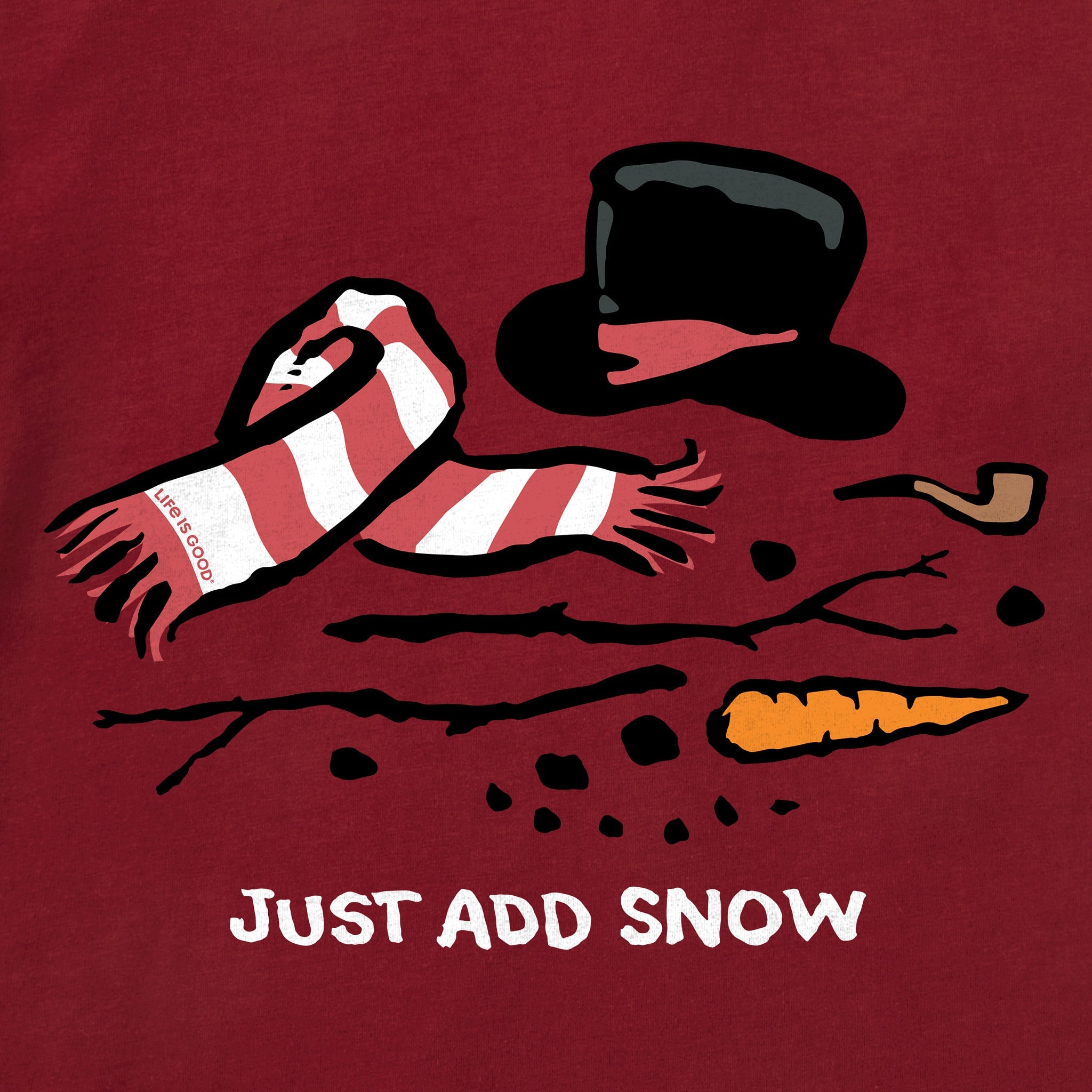 Women's Just Add Snow Snowman Long Sleeve Crusher Tee