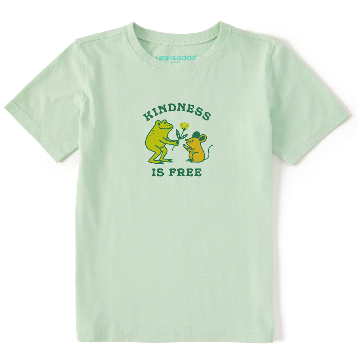 Kids Kindness is Free Frog Mouse Short Sleeve Crusher Tee