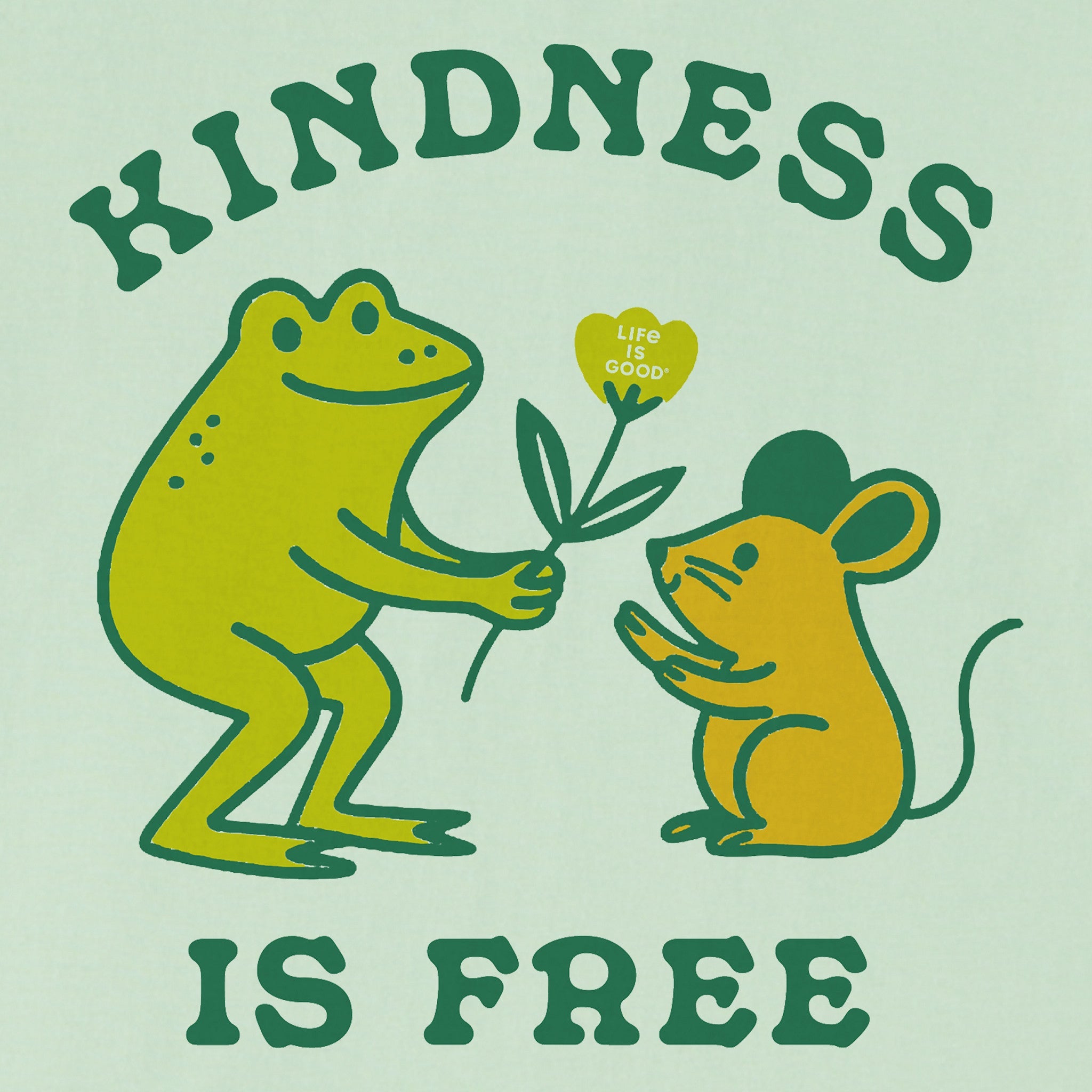 Kids Kindness is Free Frog Mouse Short Sleeve Crusher Tee