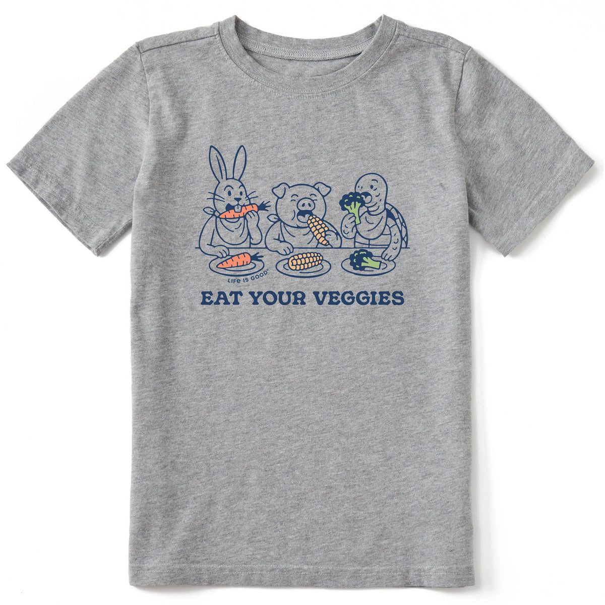 Kids Eat Your Veggies Animals Short Sleeve Crusher Tee