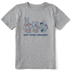Kids Eat Your Veggies Animals Short Sleeve Crusher Tee