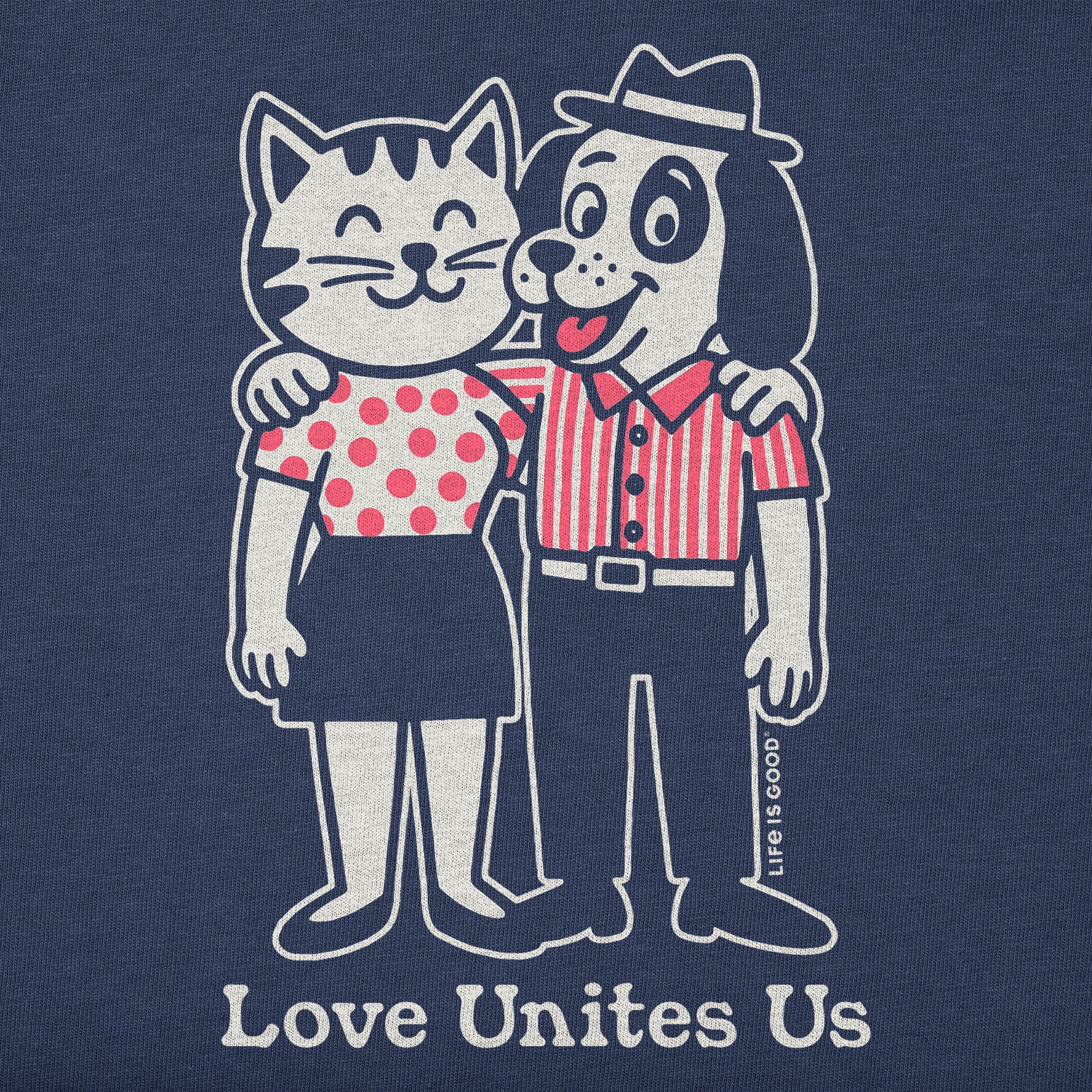 Kids Love Unites Cats and Dogs Short Sleeve Crusher Tee