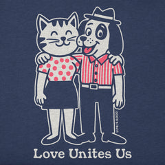 Kids Love Unites Cats and Dogs Short Sleeve Crusher Tee