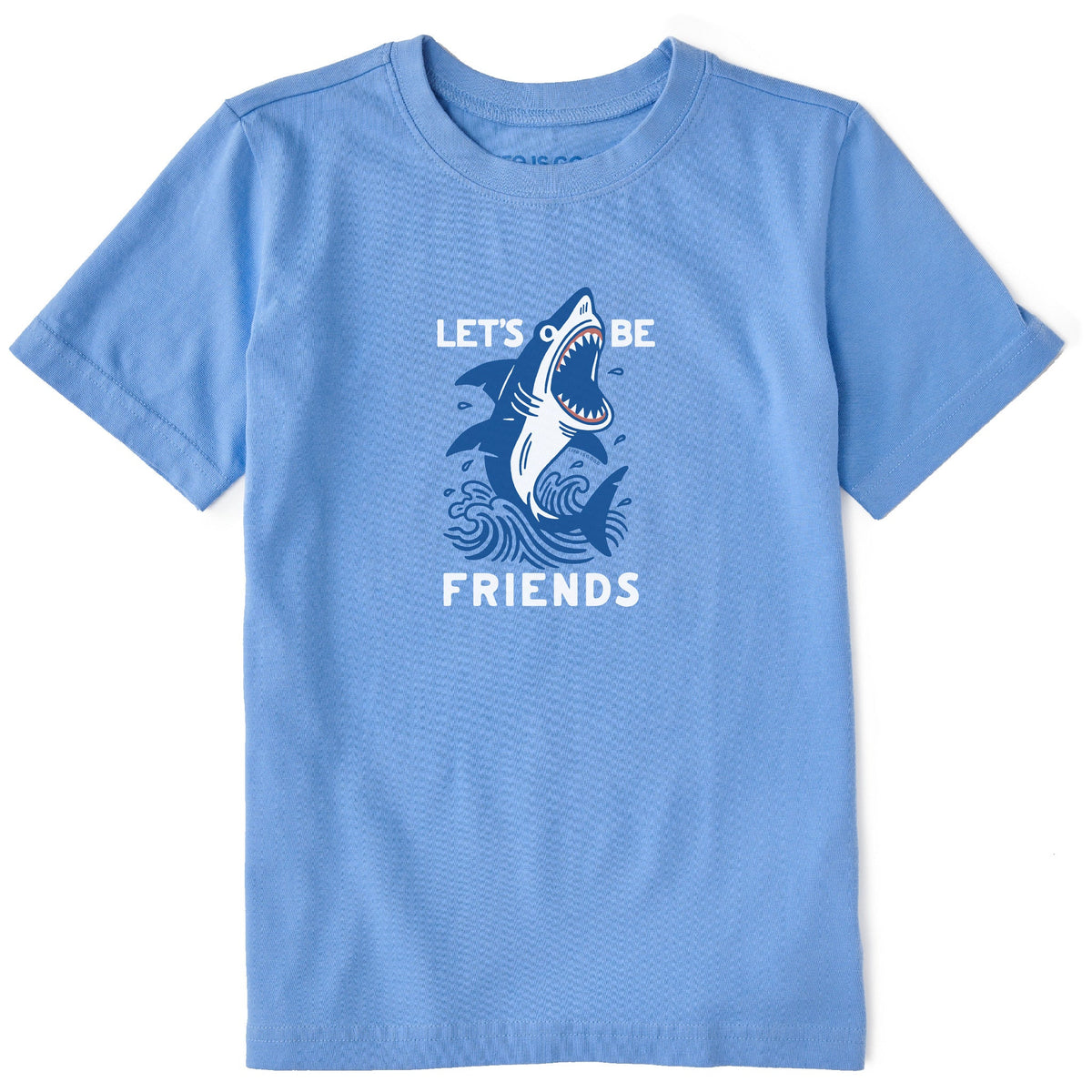 Kids Let's Be Friends Shark Short Sleeve Crusher Tee
