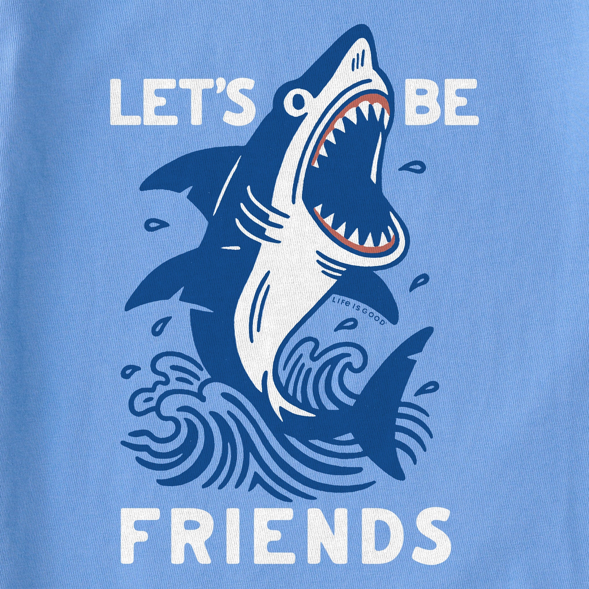 Kids Let's Be Friends Shark Short Sleeve Crusher Tee