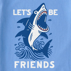 Kids Let's Be Friends Shark Short Sleeve Crusher Tee
