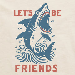 Women's Let's Be Friends Shark Short Sleeve Crusher Boxy Tee