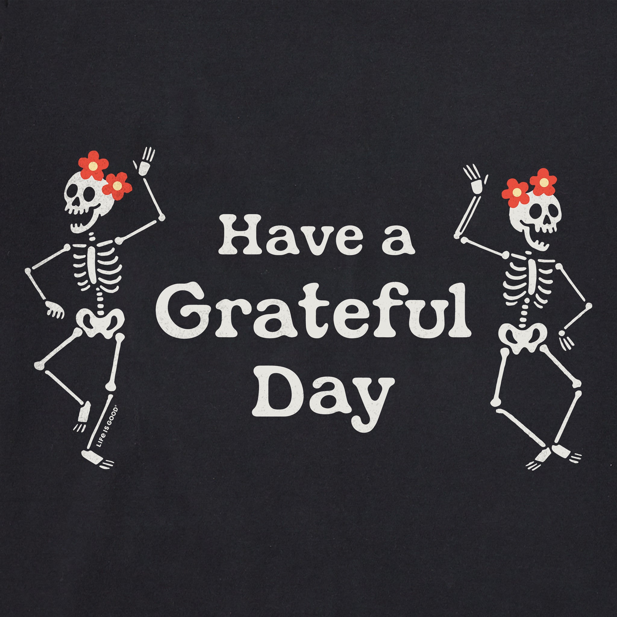 Women's Have a Grateful Day Dancing Skeletons Short Sleeve Crusher Boxy Tee