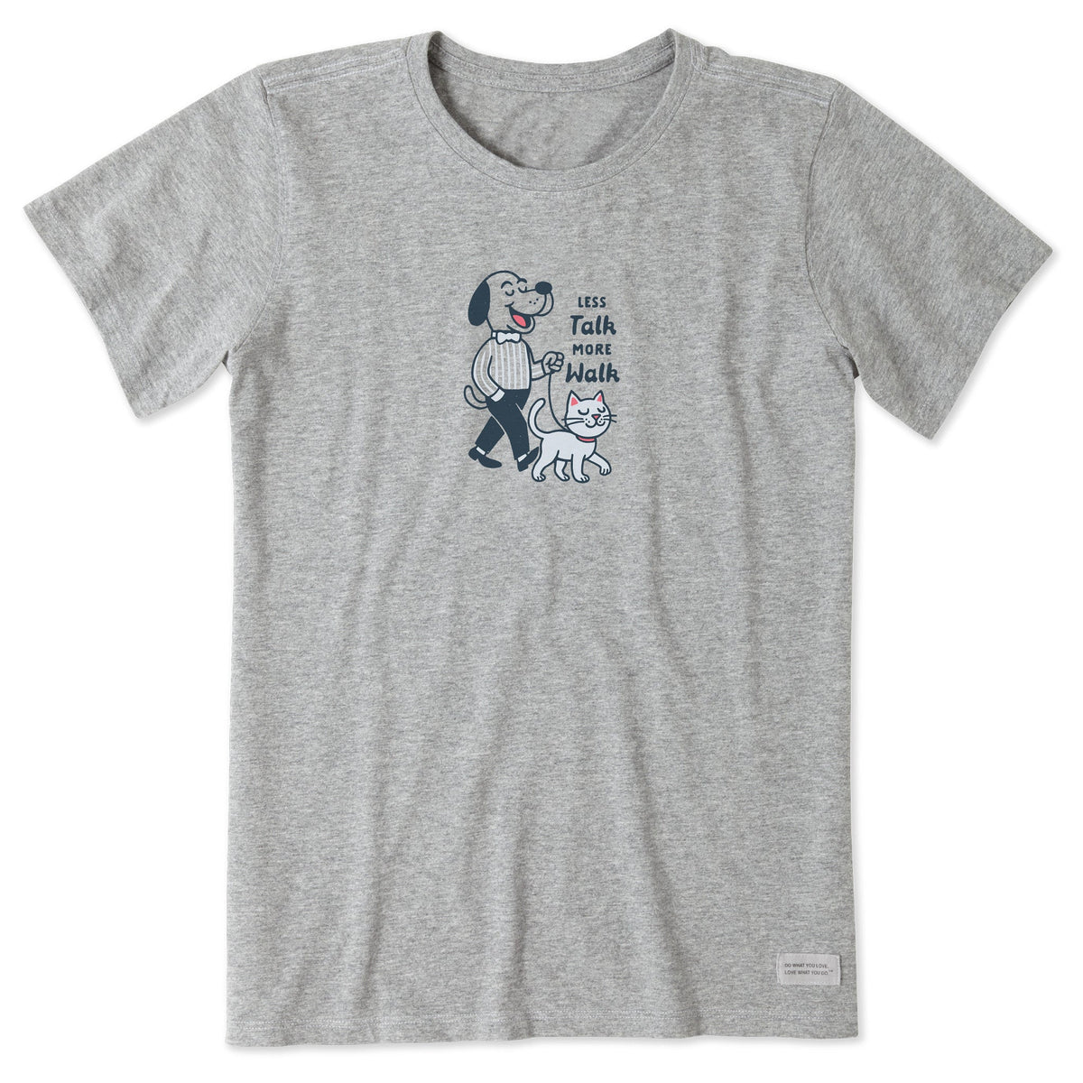 Women's Less Talk More Walk Dog and Cat Short Sleeve Tee