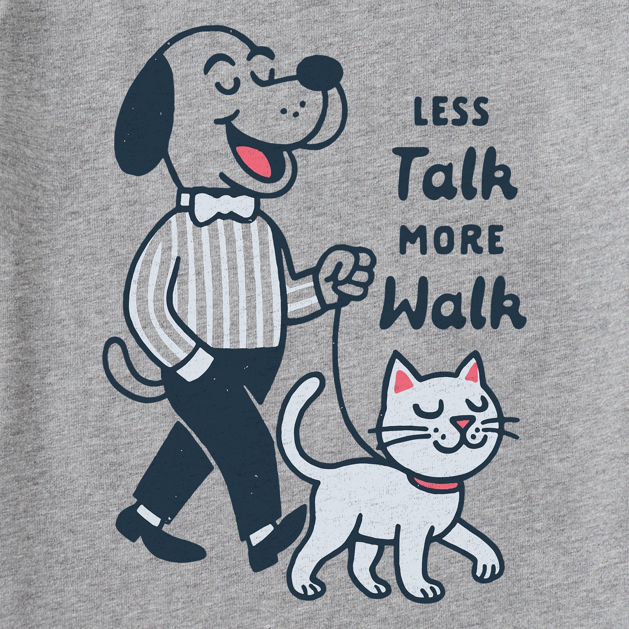 Women's Less Talk More Walk Dog and Cat Short Sleeve Tee
