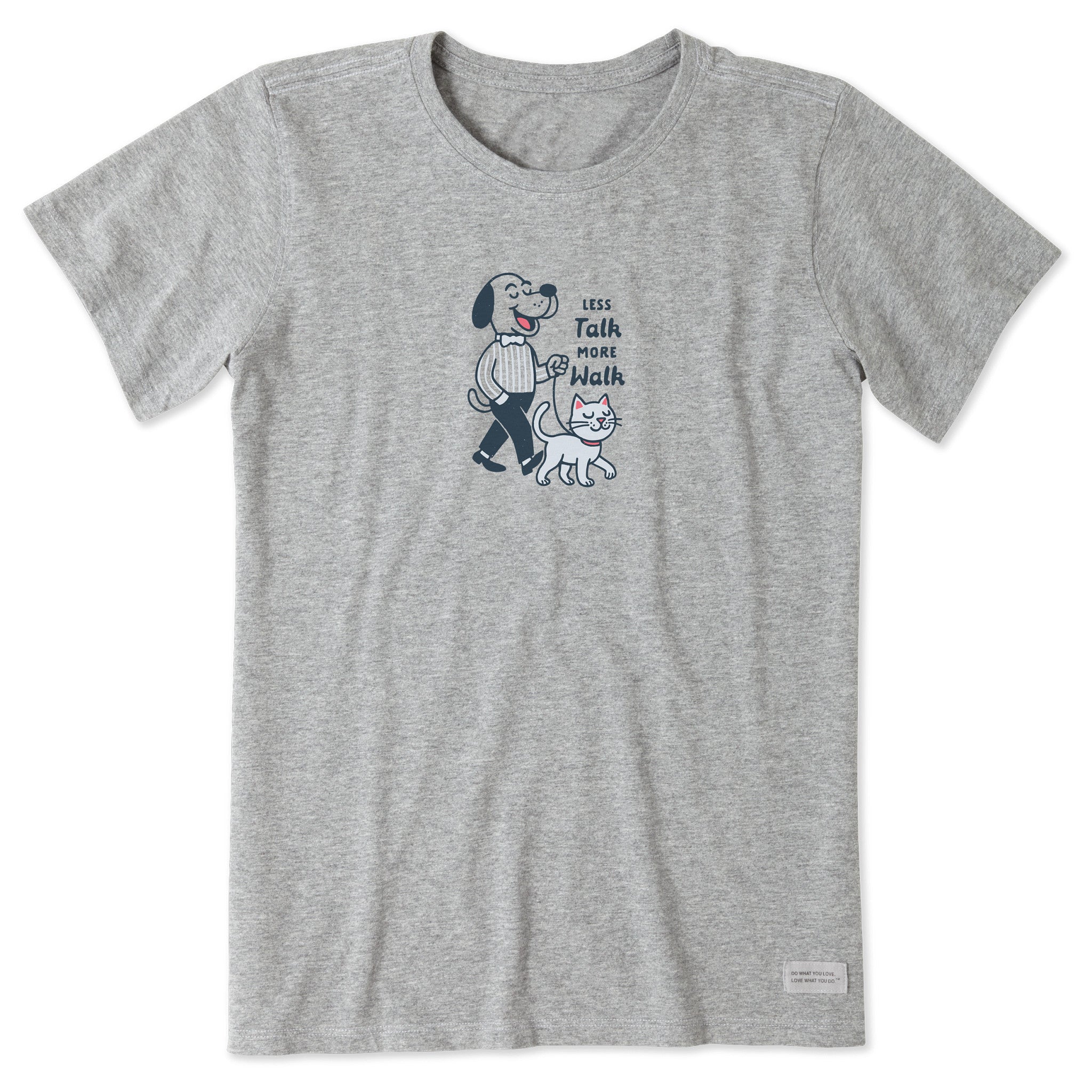 Women's Less Talk More Walk Dog and Cat Short Sleeve Tee
