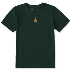 Kids Embroidered Pumpkin Goose Short Sleeve Crusher Tee