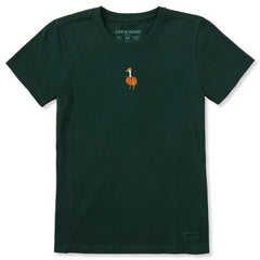 Women's Embroidered Pumpkin Goose Short Sleeve Crusher Tee