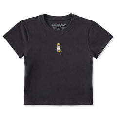 Women's Embroidered Silly Ghost Pup Crusher-LITE Shrunken Tee