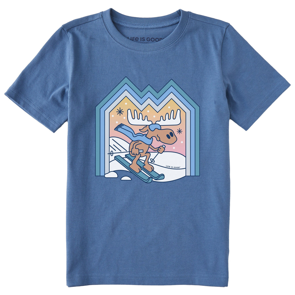 Kids Ski Moose Short Sleeve Crusher Tee