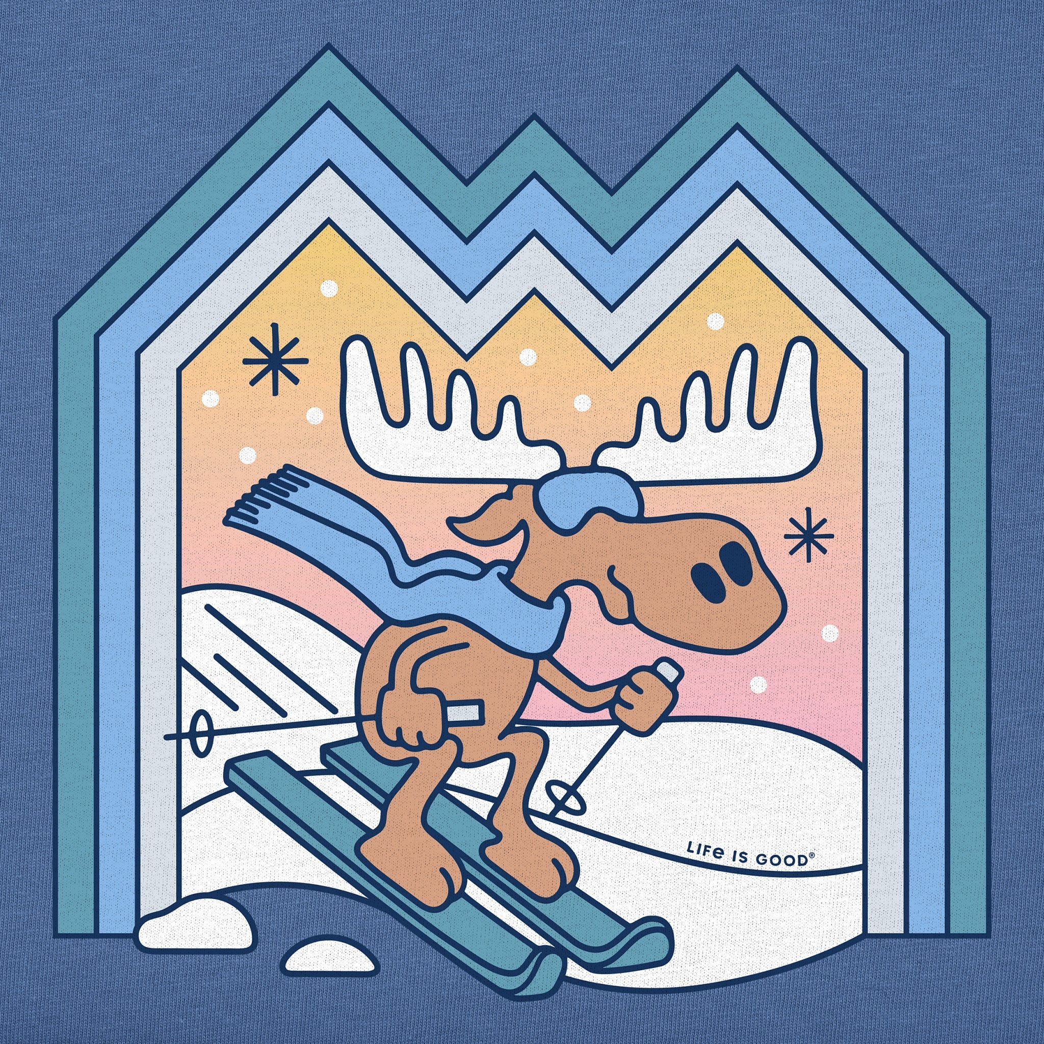 Kids Ski Moose Short Sleeve Crusher Tee