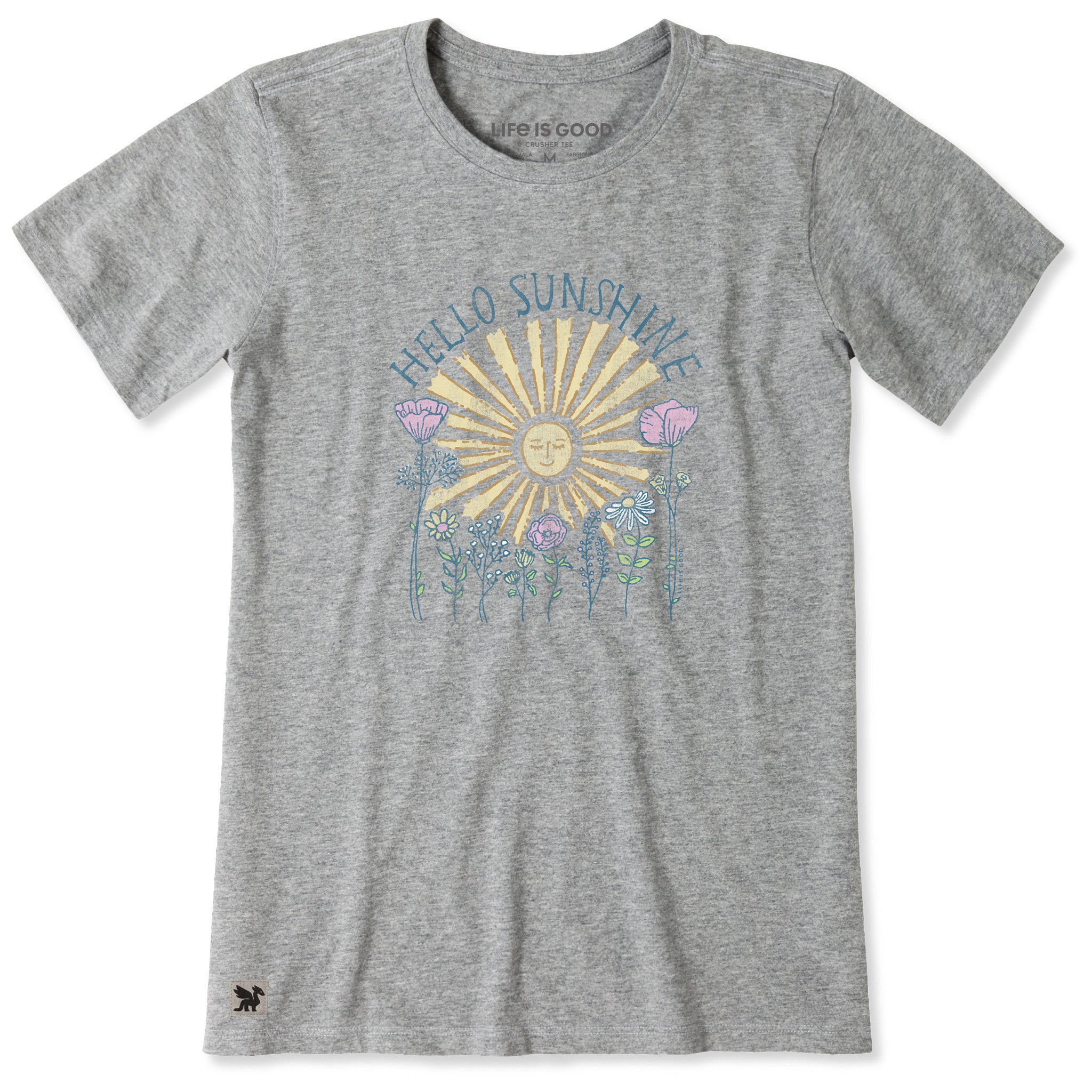 Women's Hello Sunshine Sun & Flowers Short Sleeve Tee