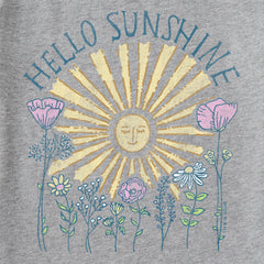 Women's Hello Sunshine Sun & Flowers Short Sleeve Tee