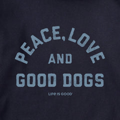 Adult Unisex Peace Love and Good Dogs Every Wear Crew Sweatshirt