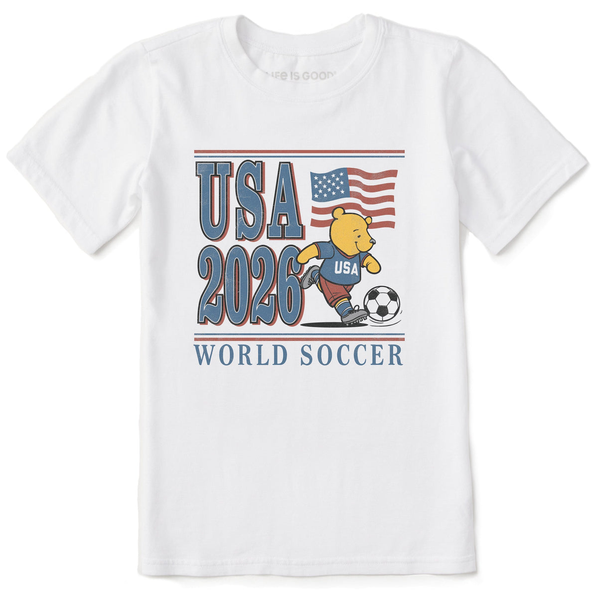 Kids Winnie World Soccer Short Sleeve Crusher Tee