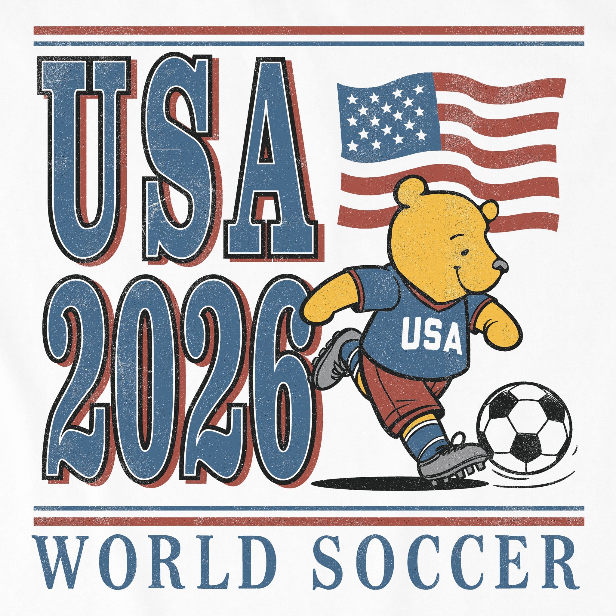 Kids Winnie World Soccer Short Sleeve Crusher Tee
