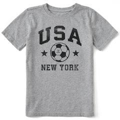 Kids USA Soccer New York Short Sleeve Crusher Tee