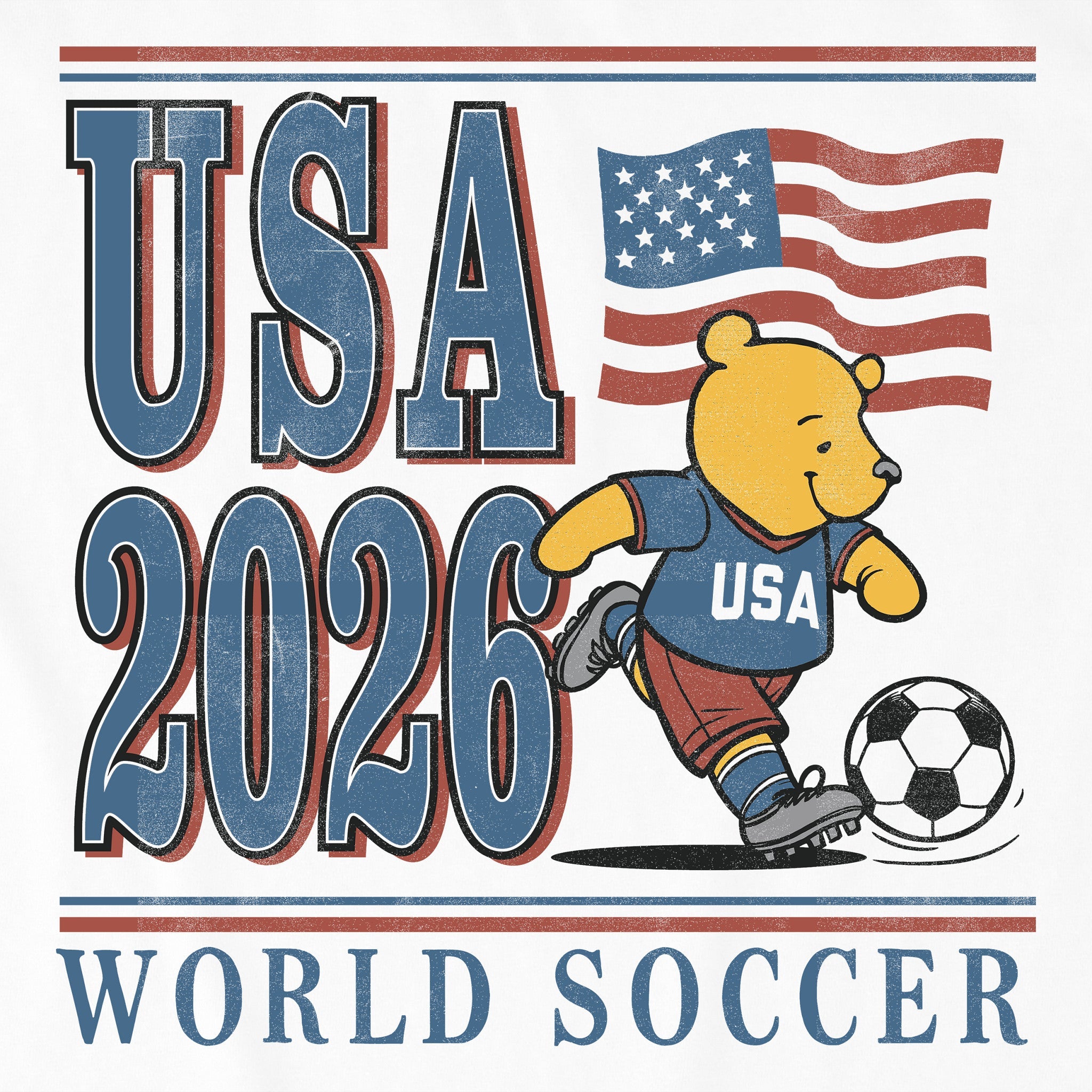 Men's Winnie World Soccer Short Sleeve Tee