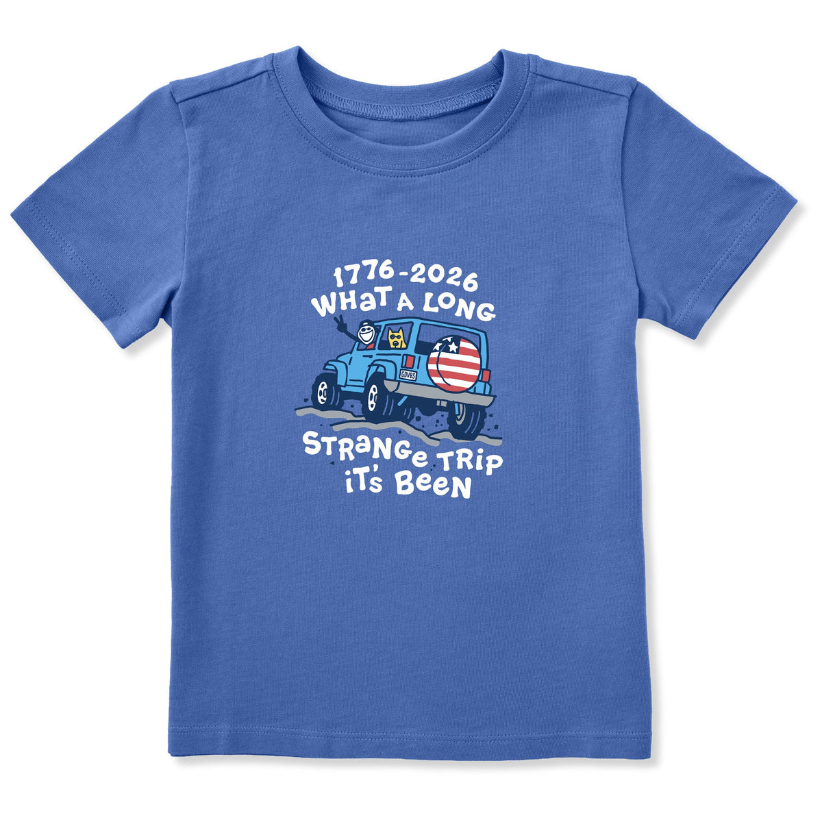 Toddler What a Long Strange USA Trip Short Sleeve Crusher Tee