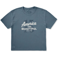 Women's America the Beautiful 1776 Short Sleeve Crusher Boxy Tee