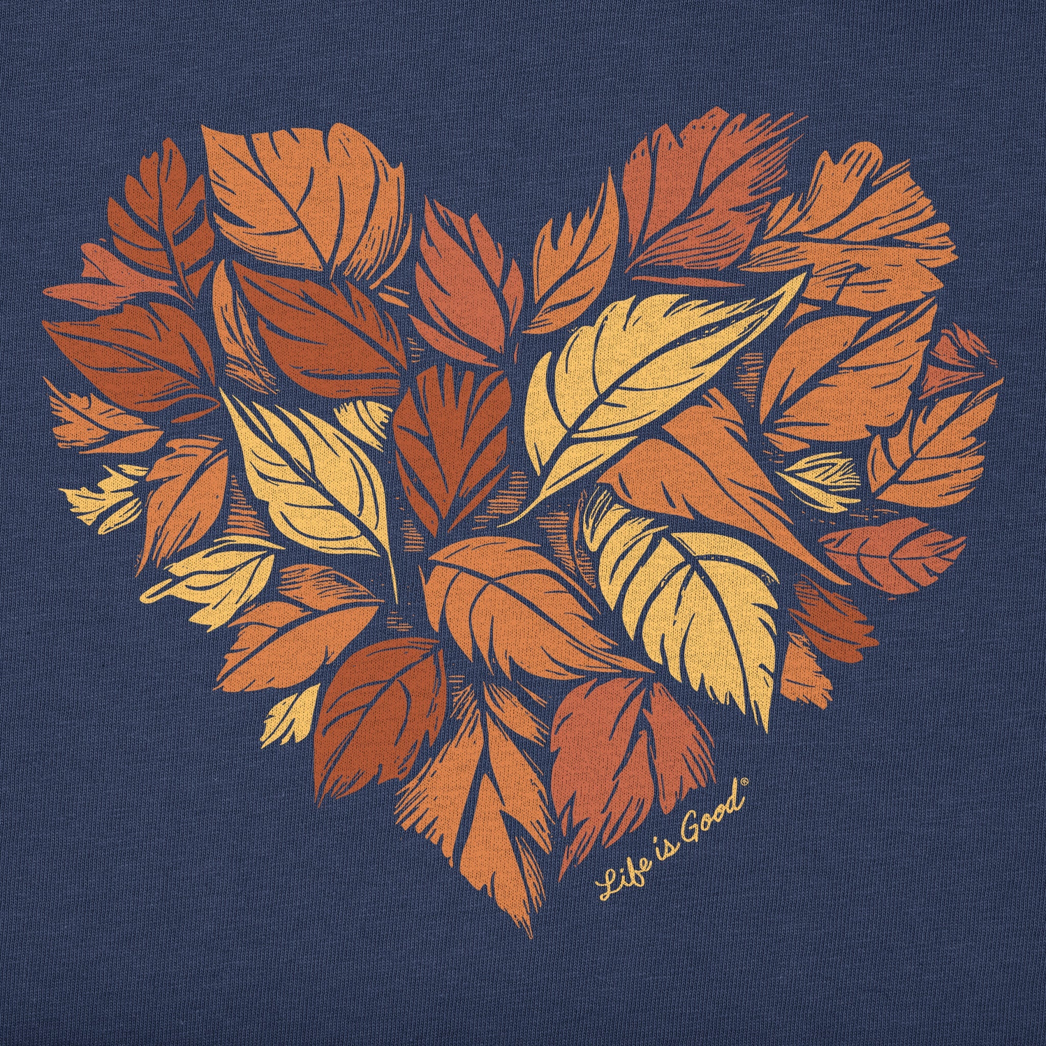 Women's Leaf Heart Long Sleeve Crusher Tee