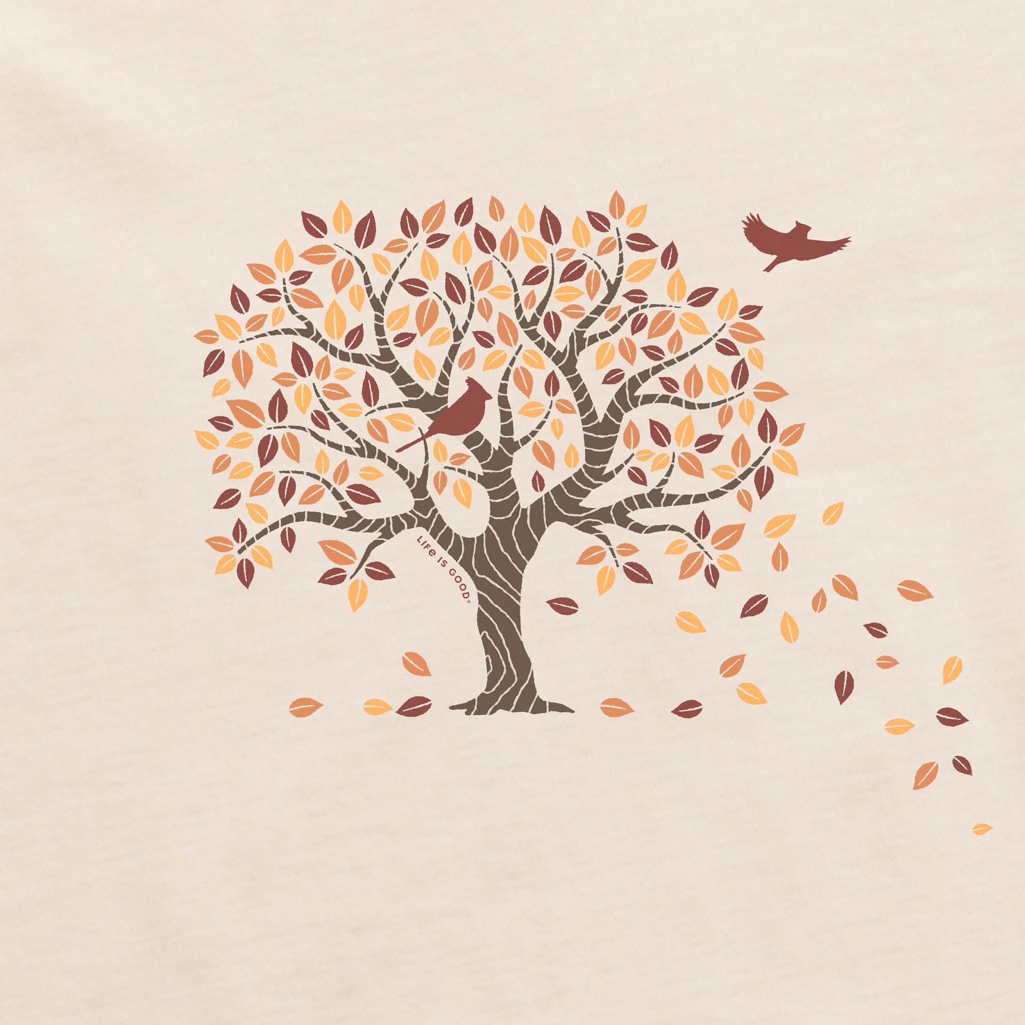 Women's Autumn Tree Leaves Long Sleeve Crusher Tee
