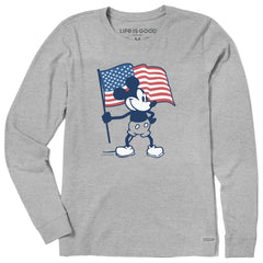 Women's Americana Steamboat Willie Long Sleeve Crusher-LITE Tee