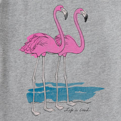 Women's Elegant Flamingos Long Sleeve Crusher-LITE Tee