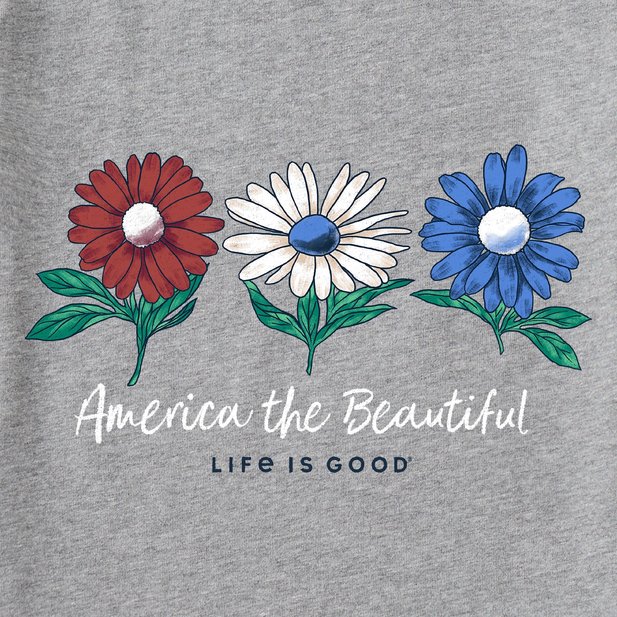 Women's America the Beautiful Daisies Long Sleeve Crusher-LITE Tee