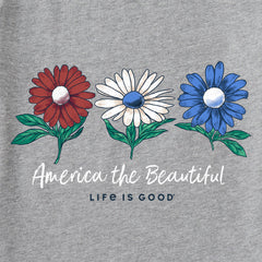 Women's America the Beautiful Daisies Long Sleeve Crusher-LITE Tee