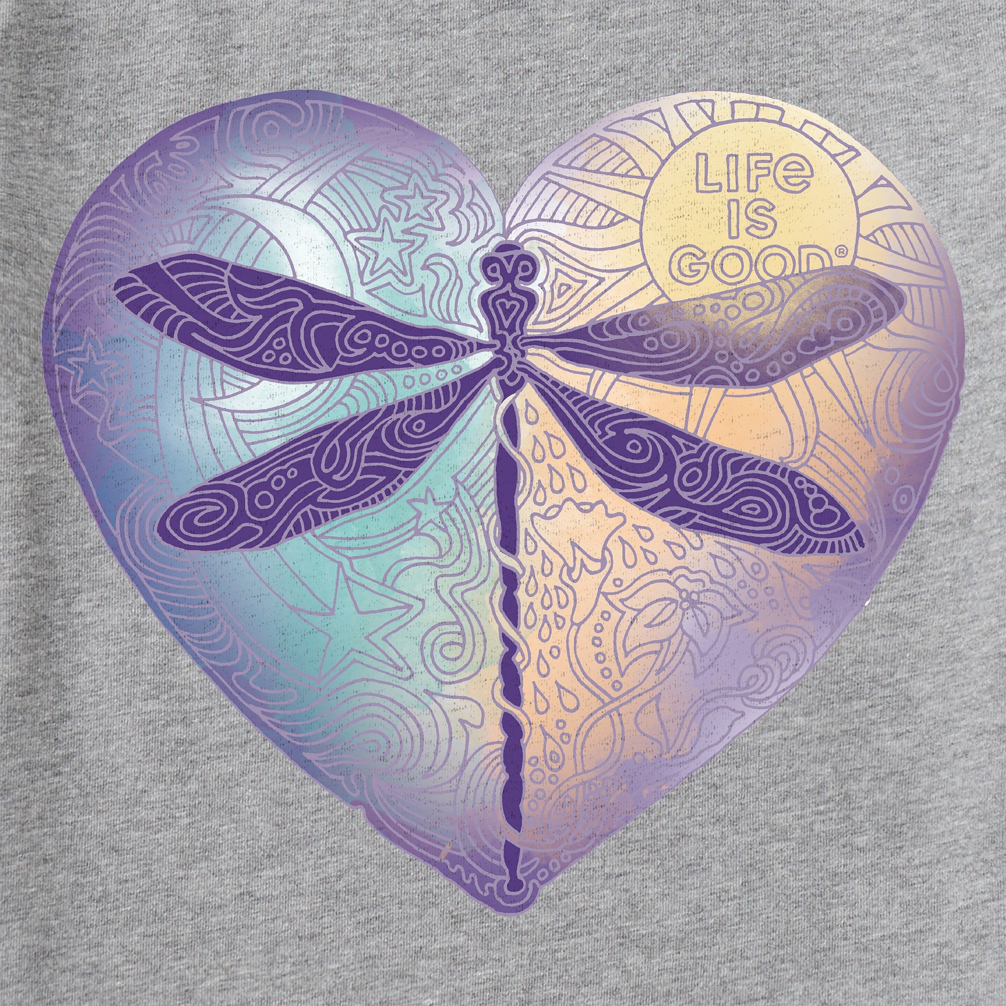 Women's Dragonfly Heart Short Sleeve Vee