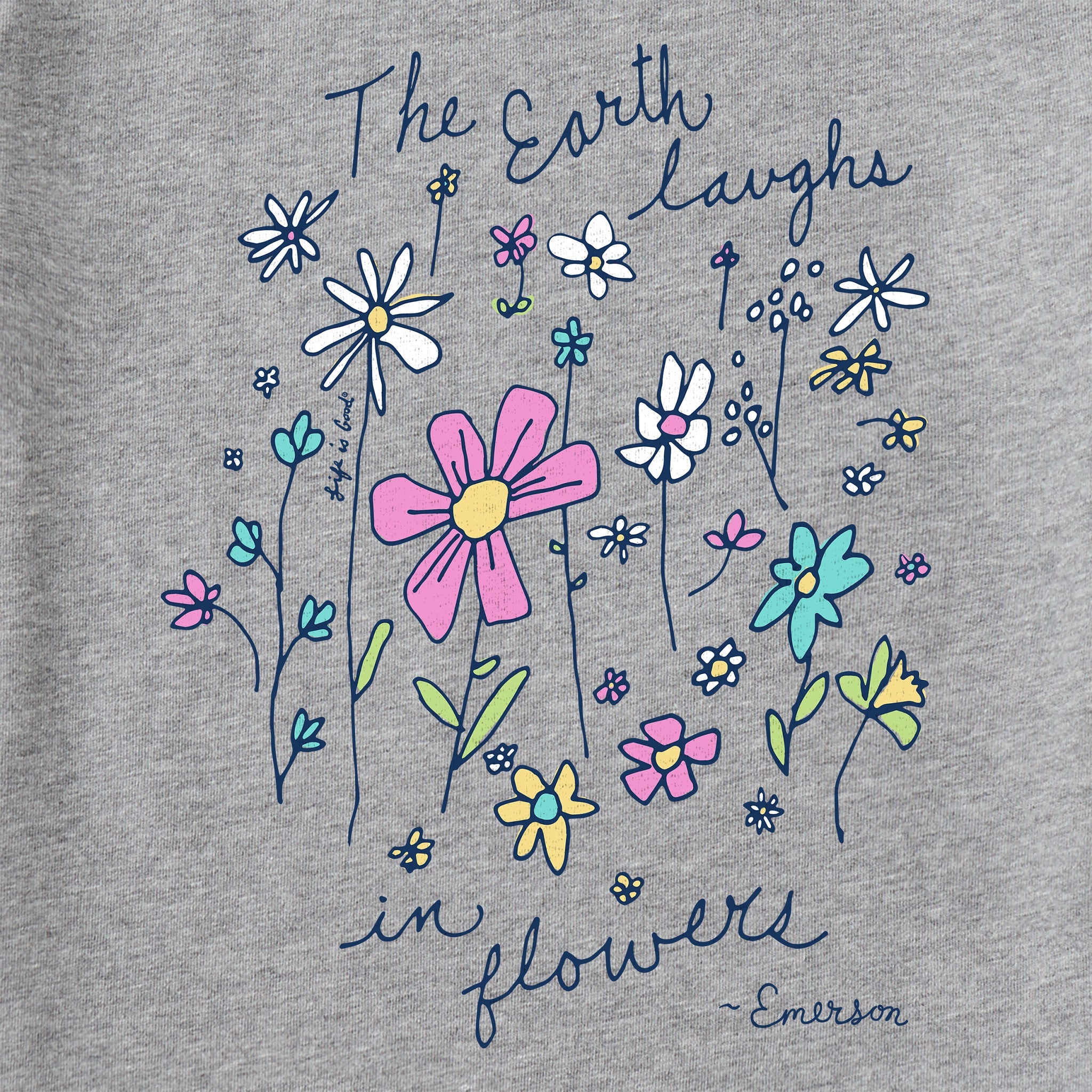 Women's Earth Laughs in Wildflowers Short Sleeve Crusher-LITE Vee