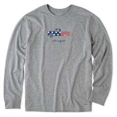 Men's Patriotic Truck Long Sleeve Crusher-LITE Tee