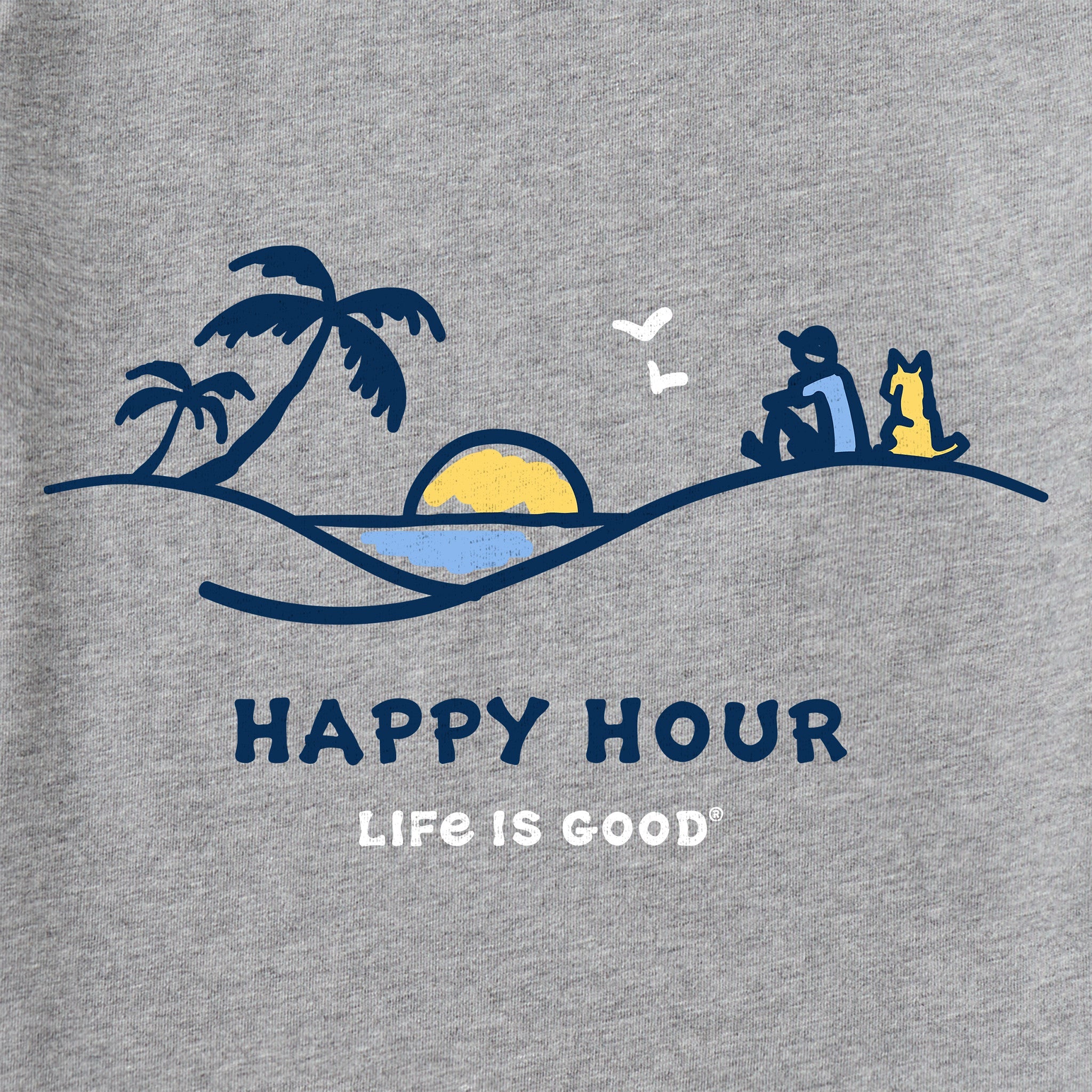 Women's Happy Hour Palm Sunset Long Sleeve Crusher-LITE Vee