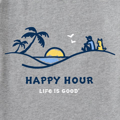 Women's Happy Hour Palm Sunset Long Sleeve Crusher-LITE Vee