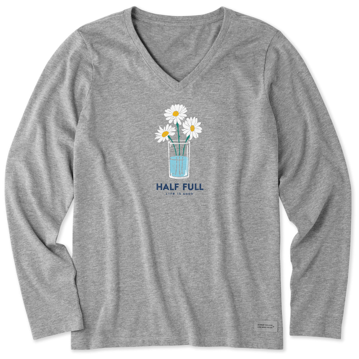 Women's Half Full Daisy Trio Long Sleeve Crusher-LITE Vee