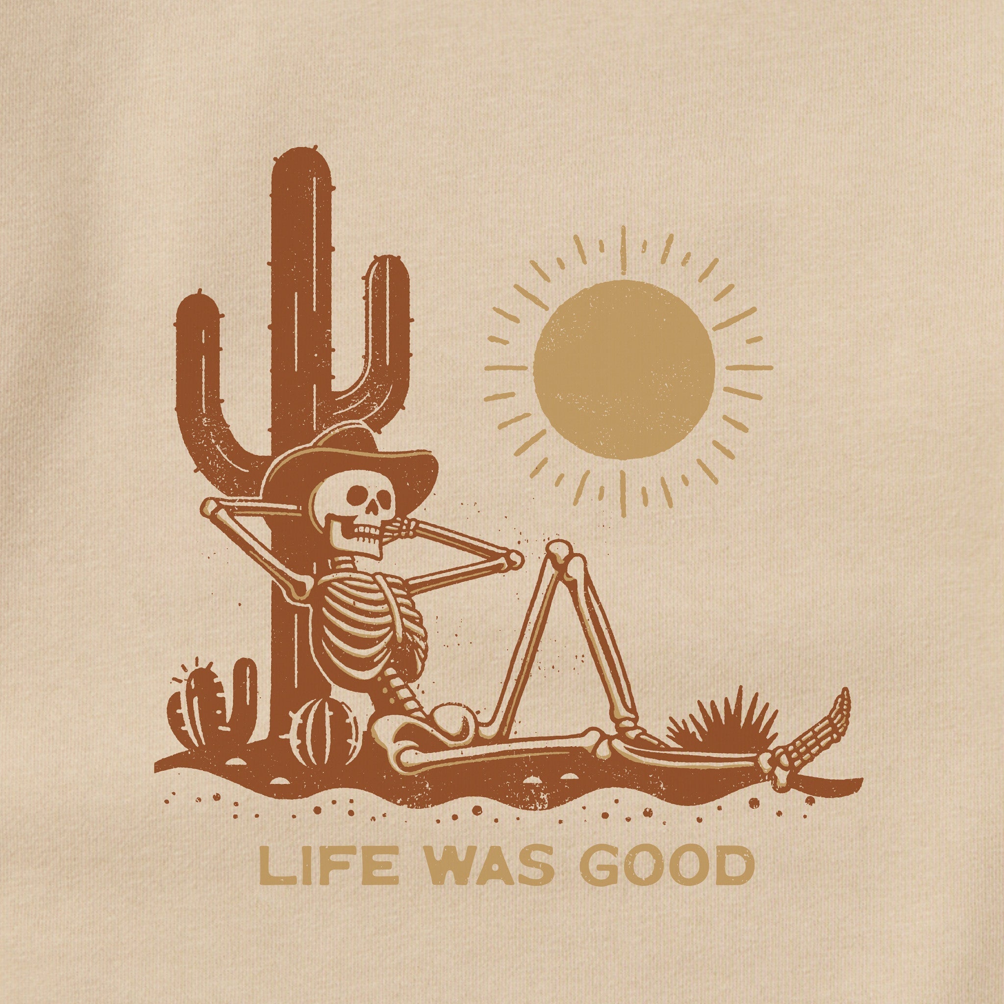 Adult Unisex Life was Good Cowboy Skull Every Wear Crew Sweatshirt
