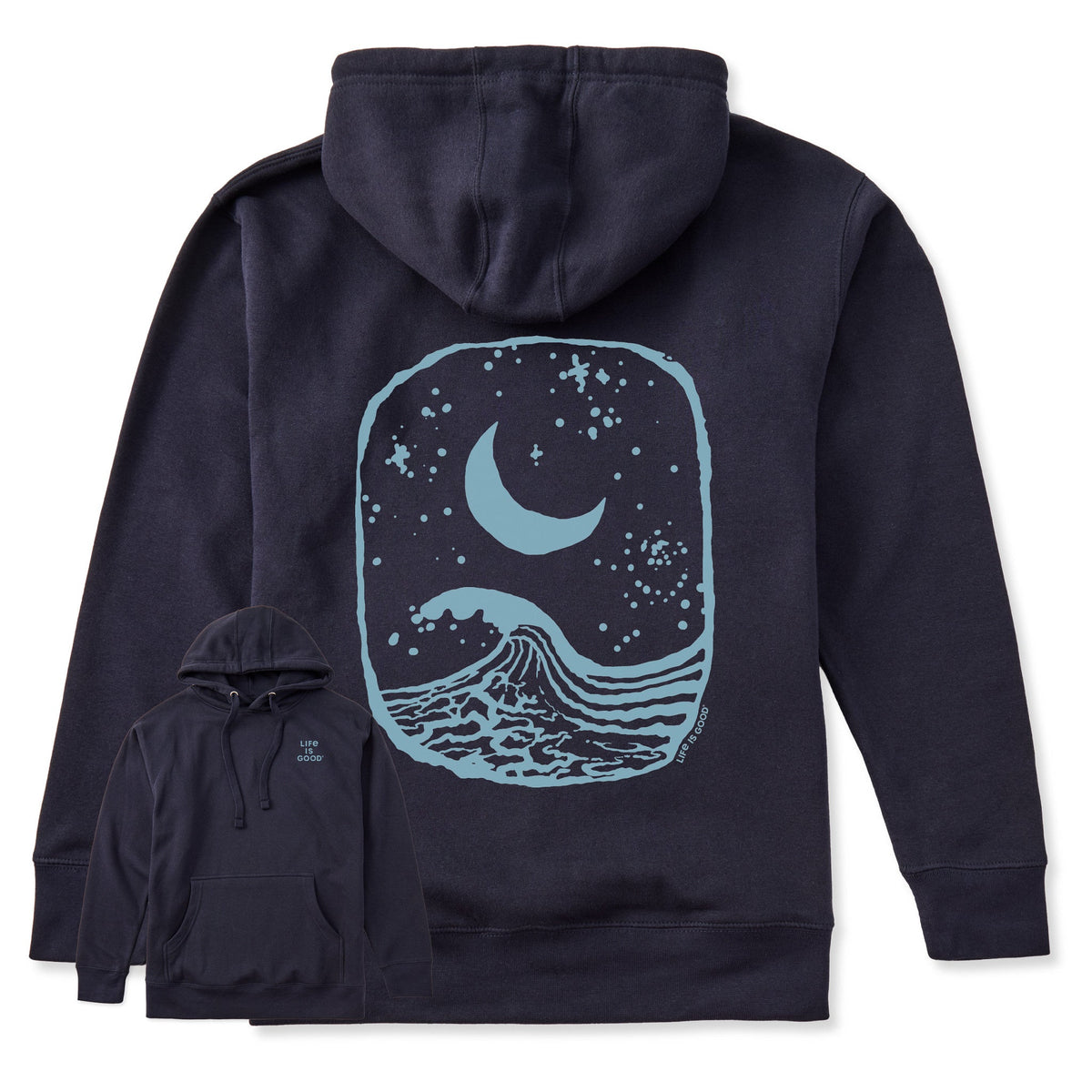 Adult Unisex Moon Wave Every Wear Hoodie Sweatshirt
