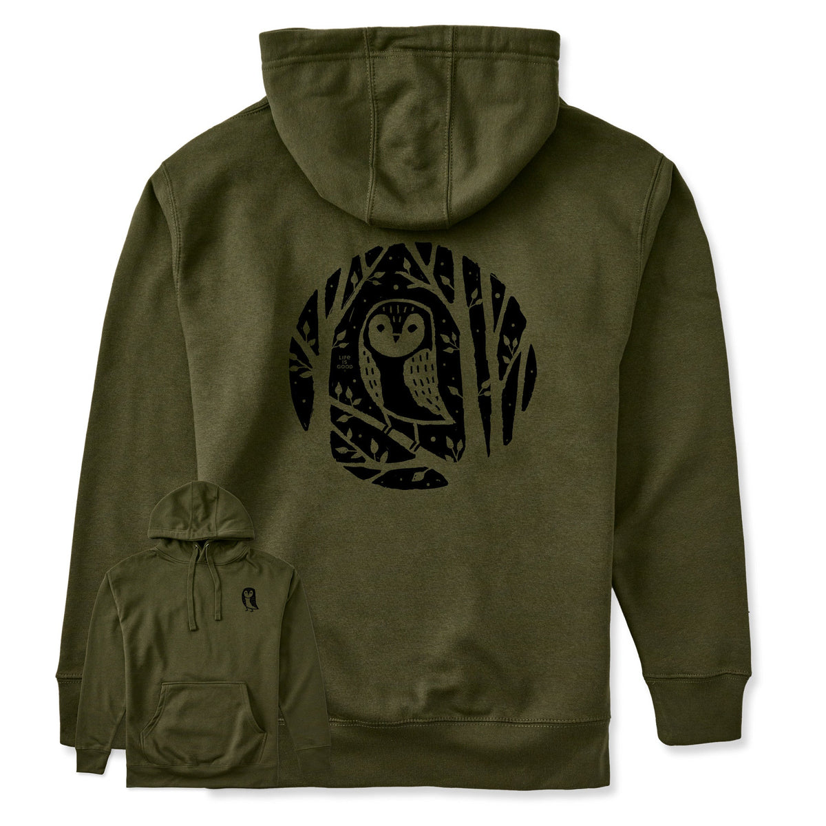 Adult Unisex Owl in the Trees Every Wear Hoodie Sweatshirt