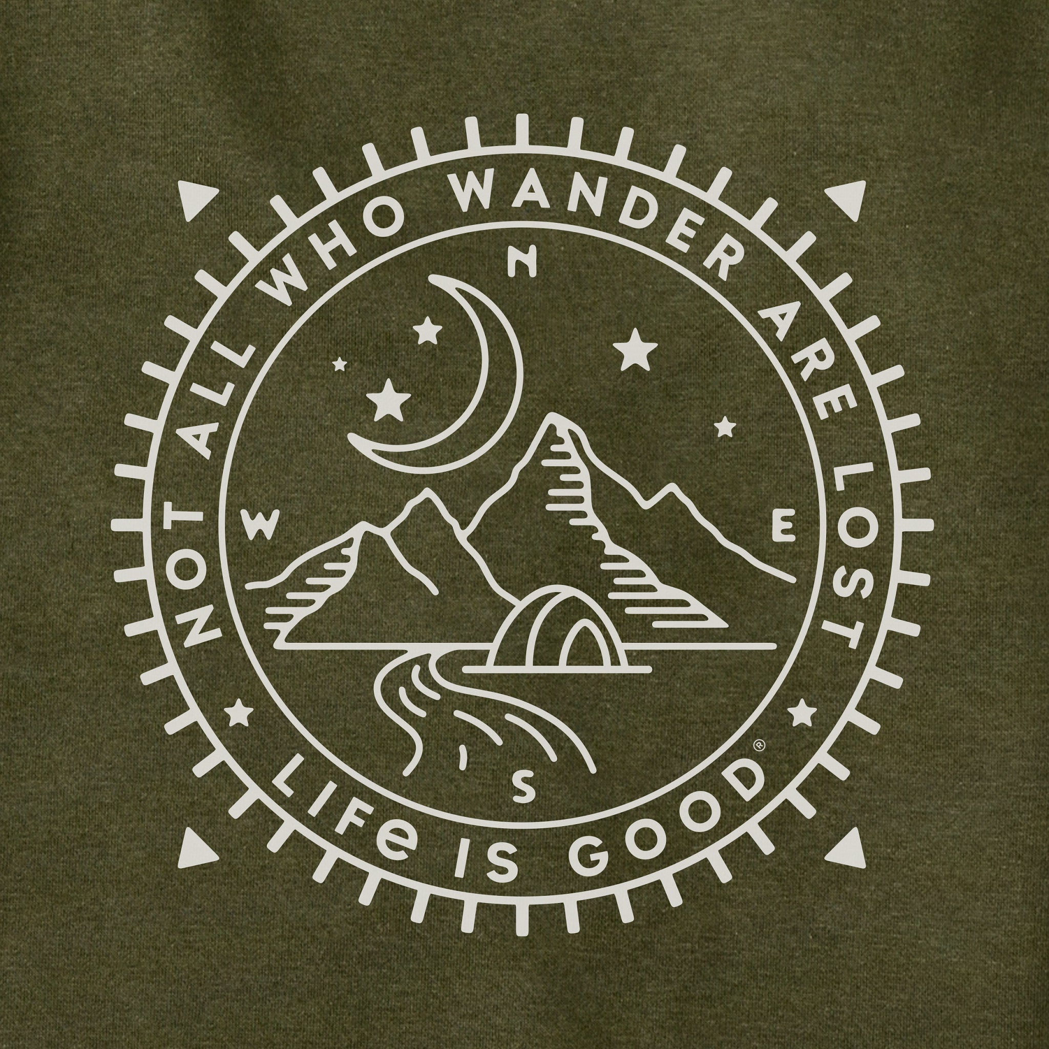 Adult Unisex Wander Compass Camp Every Wear Hoodie Sweatshirt